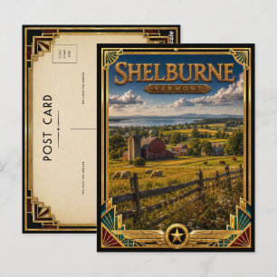 Shelburne Vermont Vintage Art Deco Golden Age Postkarte