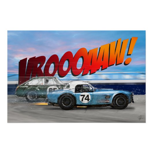 Shelby Cobra vs MGB GT Competition Poster (Vorderseite)