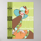 Shelby, Dame der 1930er Jahre in Kiwi und Brown Poster (Vorne)