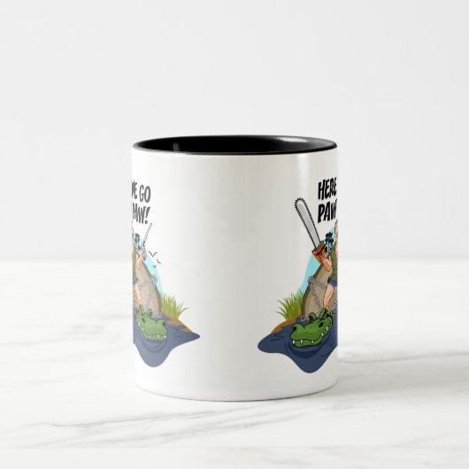 Shelby der Sumpf-Mann - hier gehen wir Zweifarbige Tasse (Mittel)