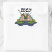 Shelby der Sumpf Mann - Hier geht's Paw Quadratischer Aufkleber (Tasche)