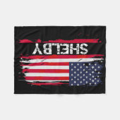 Shelby Flagge Amerika  Fleecedecke (Vorderseite (Horizontal))