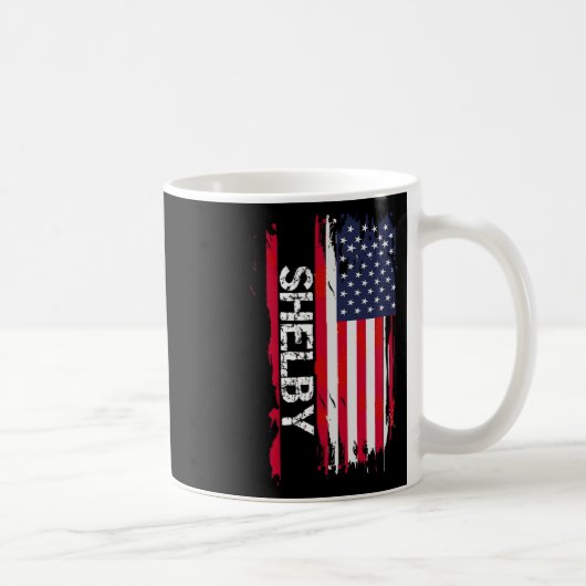 Shelby Flagge Amerika  Kaffeetasse (Rechts)