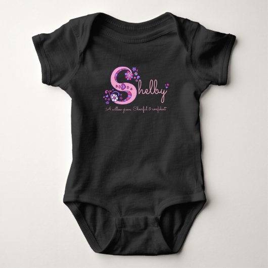 Shelby Girls Name und Bedeutung S Baby Bekleidung Baby Strampler (Vorderseite)