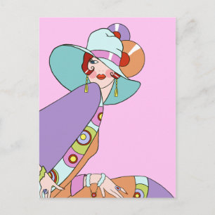 Shelby, Lady der 20er Jahre in Lilac und Lavender Postkarte