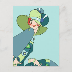 Shelby, Lady in Aqua aus den 1920er Jahren und Aqu Postkarte