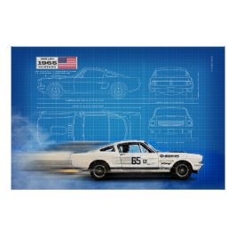 Shelby Mustang 350GT Blueprint Poster