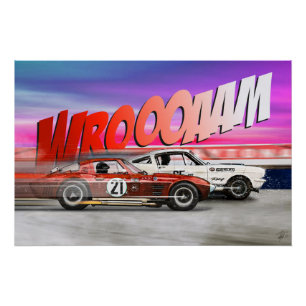 Shelby Mustang vs Stingray Grand Sport Poster
