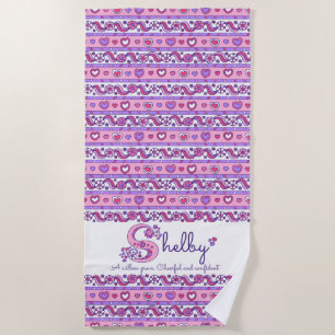 Shelby Name Bedeutung Blumen Doodle Strandtuch