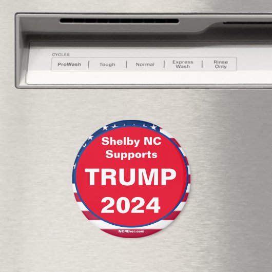 Shelby NC unterstützt TRUMP 2024 Patriotischer Mag Magnet (In Situ (Geschirrspüler))