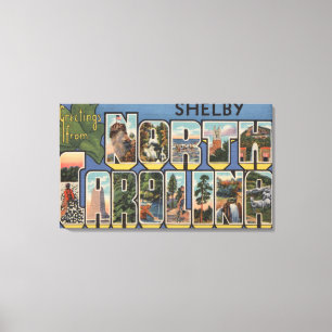 Shelby, North Carolina - große Buchstabe-Szenen Leinwanddruck