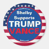 Shelby unterstützt TRUMP VANCE Kühlschrank Magnet (Vorne)