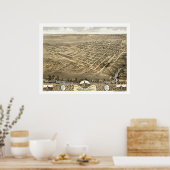 Shelbyville, IL Panorama Karte - 1869 Poster (Küche)