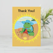 Sheldon auf dem Strand Dankeskarte (Stehend Vorderseite)