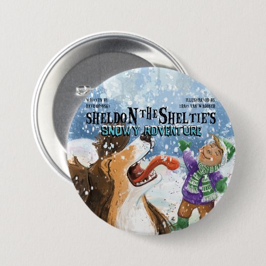 Sheldon der Sheltie Button (Vorne & Hinten)