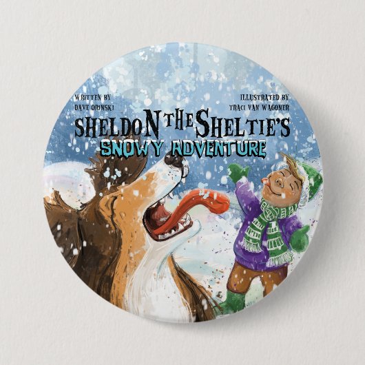 Sheldon der Sheltie Button (Vorderseite)