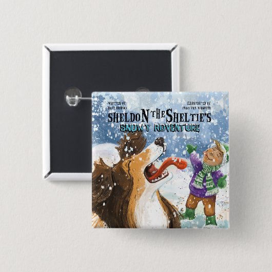 Sheldon der Sheltie Button (Vorne & Hinten)