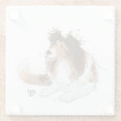 Sheldon der Sheltie Glasuntersetzer (Rückseite)