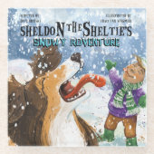 Sheldon der Sheltie Glasuntersetzer (Vorderseite)