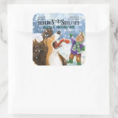 Sheldon der Sheltie Quadratischer Aufkleber (Tasche)