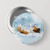Sheldon der Sheltie spielt im Schnee Button (Vorne & Hinten)