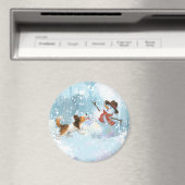 Sheldon der Sheltie und der Schneemann Magnet (In Situ (Geschirrspüler))