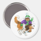 Sheldon der Sheltie und sein Junge Magnet (Vorderseite/Rückseite)