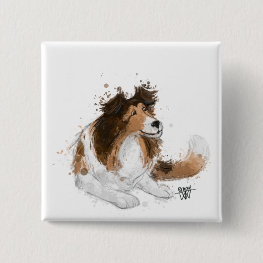 Sheldon die Sheltie Button (Vorderseite)