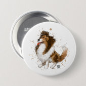 Sheldon die Sheltie Button (Vorne & Hinten)