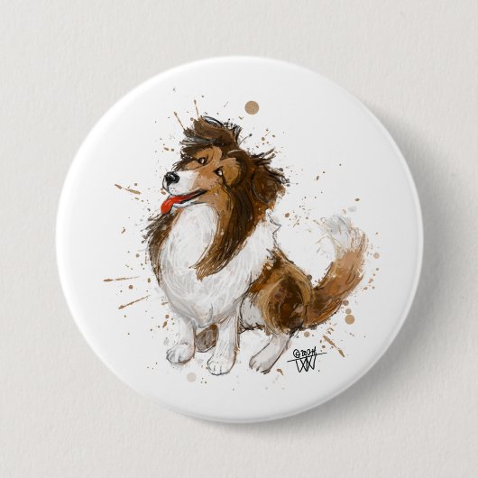 Sheldon die Sheltie Button (Vorderseite)