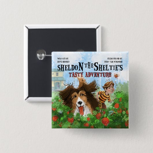 Sheldon die Sheltie Button (Vorne & Hinten)