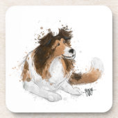 Sheldon die Sheltie Getränkeuntersetzer (Vorderseite)