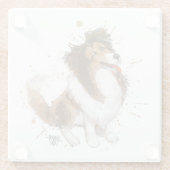 Sheldon die Sheltie Glasuntersetzer (Rückseite)