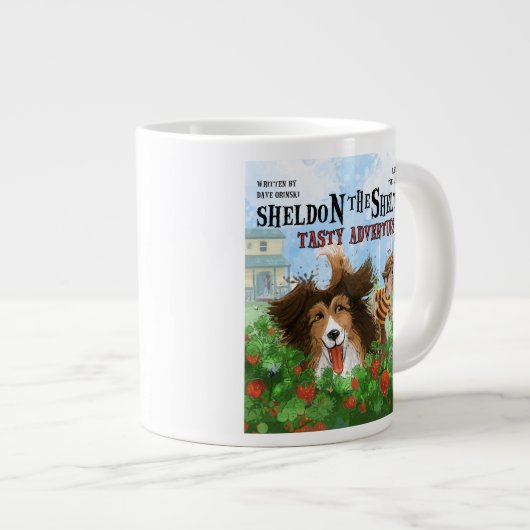 Sheldon die Sheltie Jumbo-Tasse (Vorderseite Rechts)