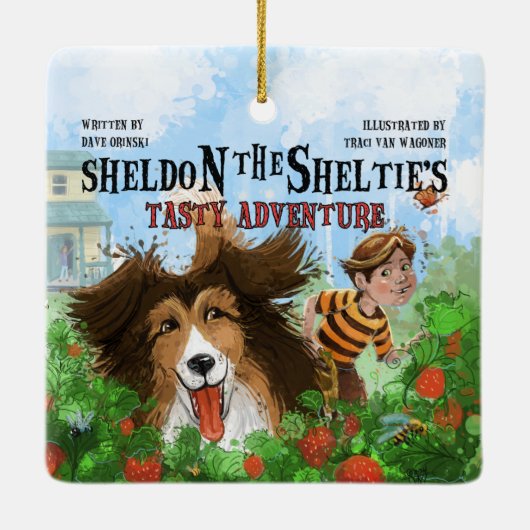 Sheldon die Sheltie Keramikornament (Rückseite)