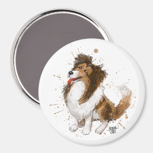 Sheldon die Sheltie Magnet (Vorderseite/Rückseite)