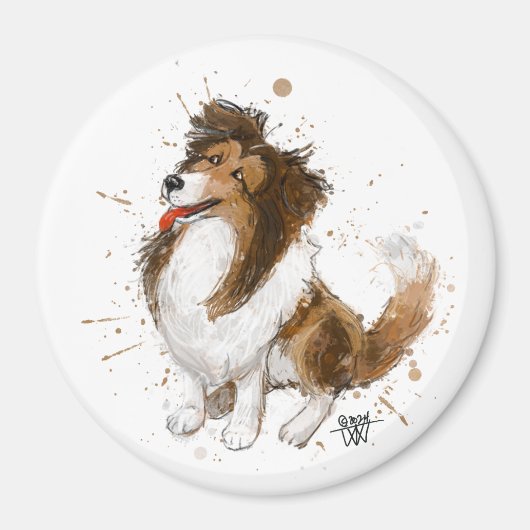 Sheldon die Sheltie Magnet (Vorne)