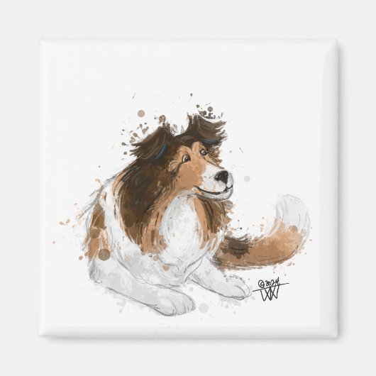 Sheldon die Sheltie Magnet (Vorne)