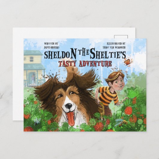Sheldon die Sheltie Postkarte (Vorne/Hinten)