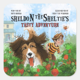 Sheldon die Sheltie Quadratischer Aufkleber