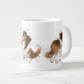 Sheldon the Sheltie Drei Posen Jumbo-Tasse (Vorderseite Rechts)