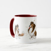 Sheldon the Sheltie Drei Posen Tasse (Vorderseite Links)