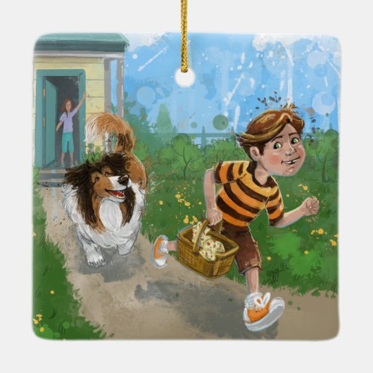 Sheldon und Davie Adventure Keramikornament (Rückseite)