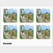 Sheldon und Davie Adventure Quadratischer Aufkleber (Blatt)