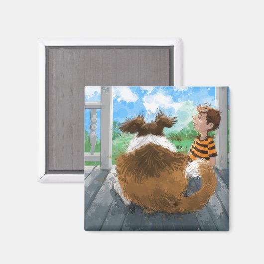 Sheldon und Davie Relaxing Magnet (Vorderseite/Rückseite)