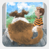 Sheldon und Davie Relaxing Quadratischer Aufkleber (Vorderseite)