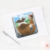 Sheldon und Davie Relaxing Quadratischer Aufkleber (Umschlag)