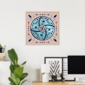Sheling Moon Native Symbol Mandala Poster Print (Heimbüro)