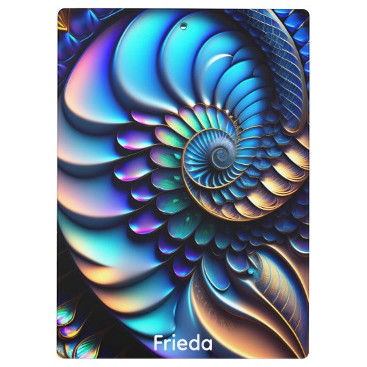 Shell and Leaf Fractal Klemmbrett (Rückseite)