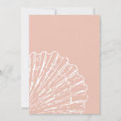 Shell-ebration der Küsten-Rosa-Muschel-Mädchen-Bab Einladung (Rückseite)